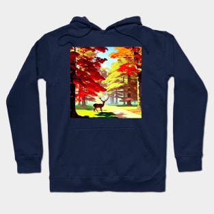 Deer in maple forest Hoodie